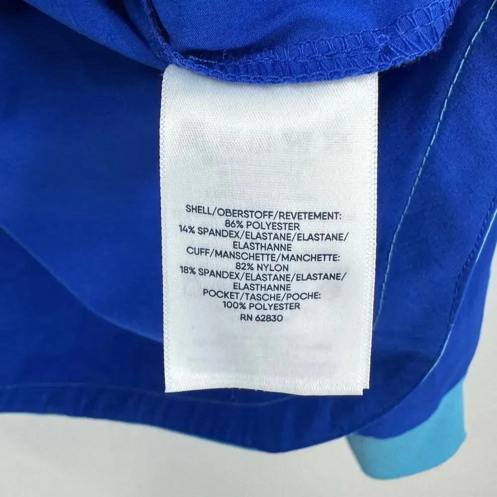 Lands' End Full Zip Windbreaker Jacket Womens M Blue Hooded Packable Lightweight - Picture 7 of 7